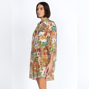 Johnny Was Millo shirt dress 30% silk new without tag and label Size S
